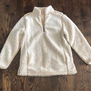 Cream sherpa pullover size large